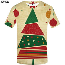 Load image into Gallery viewer, KYKU Christmas Tree Shirt Men Xmas T-shirt Party 3d Printed Tshirt Vintage Punk Rock T Shirt Harajuku Anime Apple Mens Clothing