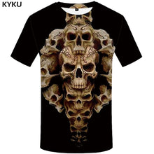 Load image into Gallery viewer, KYKU Skull T-shirt Men Gray Skeleton T Shirt Anime Clothes Cool 3d Printed Tshirt Casual Vintage Mens Clothing Summer Streetwear