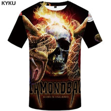 Load image into Gallery viewer, KYKU Skull T-shirt Men Gray Skeleton T Shirt Anime Clothes Cool 3d Printed Tshirt Casual Vintage Mens Clothing Summer Streetwear