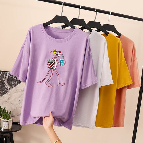 Harajuku T shirt Women Tshirt Summer Vintage Plus Size White Milk Silk Print Female T-Shirt Women Tops Tee Shirt Femme New 2019